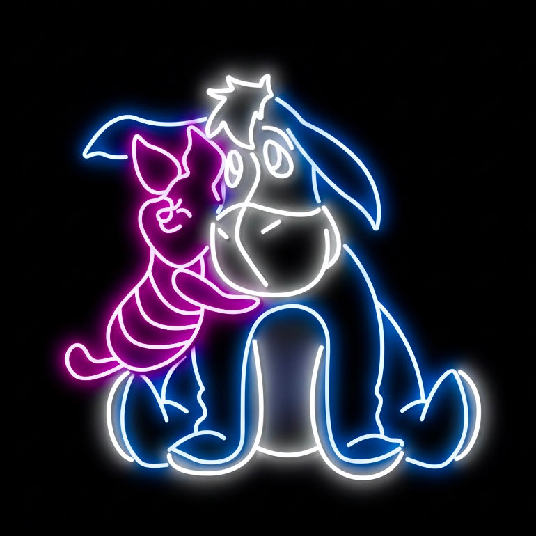 Piglet & Eeyore - LED Neon Sign